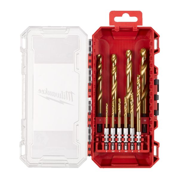 Набір свердел по металу RedHEX SHOCKWAVE HSS-TiN PACKOUT MILWAUKEE, (діаметри 3/3,5/4/4,5/ 5/6/7/ 8/9/10мм) (10шт) пластиковий к (4932493865)
