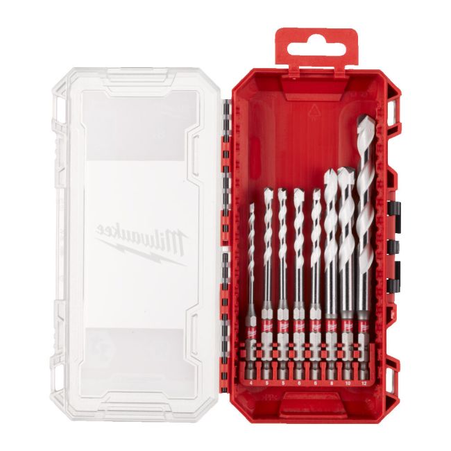 Набір свердел універсальних SHOCKWAVE HEX PACKOUT MILWAUKEE, (діаметри 4/5/5/6/ 6/8/10/12мм) (8шт) пластиковий кейс (4932493871)