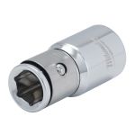 Перехідник хромований MILWAUKEE, з квадрата 1/4'' на 1/4'' Hex (4932493961)