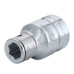 Перехідник хромований MILWAUKEE з квадрата 3/8'' на 1/4'' Hex (4932493962)