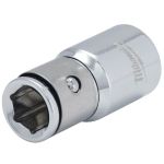 Перехідник хромований MILWAUKEE з 1/2" квадрата на 1/4" HEX (4932493963)