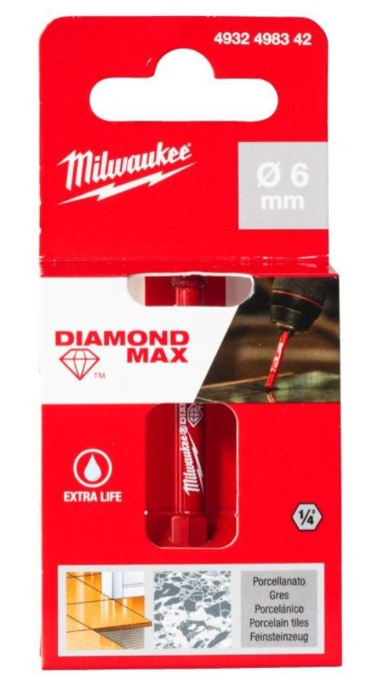 Коронка алмазна Diamond Plus MILWAUKEE, O6,0мм (1/4 Hex) (4932498342)