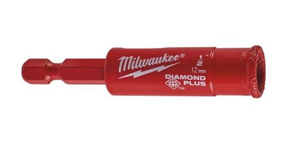 Коронка алмазна Diamond Plus MILWAUKEE, O12,0мм (1/4 Hex) (4932498345)