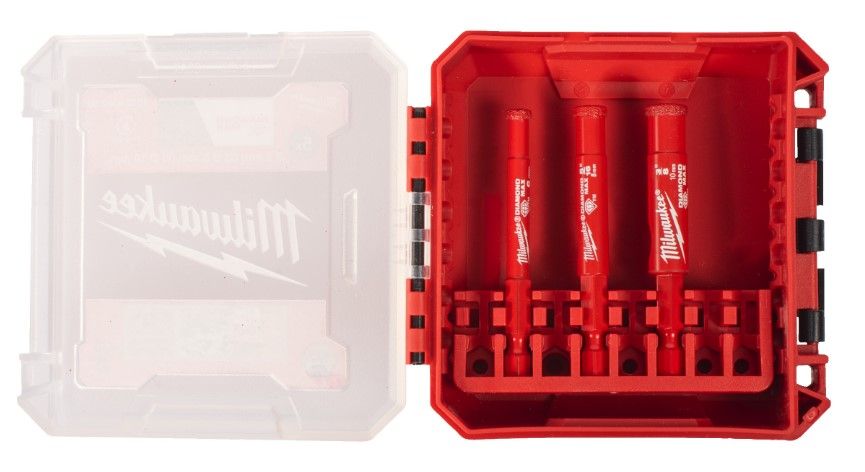 Набір коронок алмазних Diamond Plus MILWAUKEE (1/4 Hex) (діаметр 6, 8, 10мм) пластиковий кейс (4932498368)