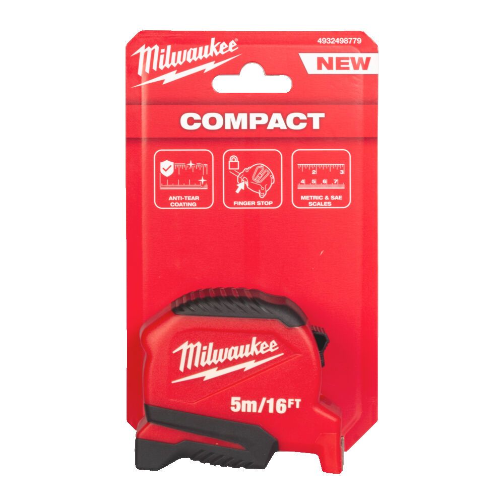 Рулетка Pro Compact MILWAUKEE (Gen 2), 5м/16фт, (25мм) (4932498779)