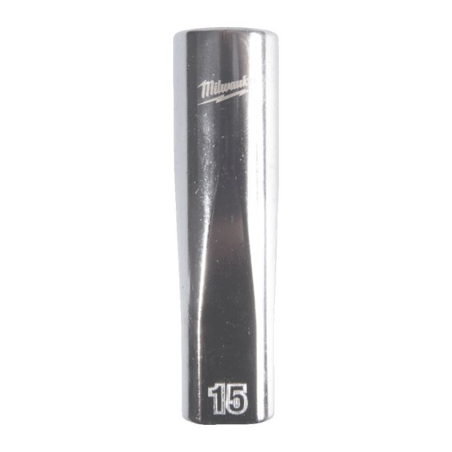 Головка торцева хромована 1/2'' MILWAUKEE, (зірочка 12 гранн.) подовжена, 15мм (4932498836)