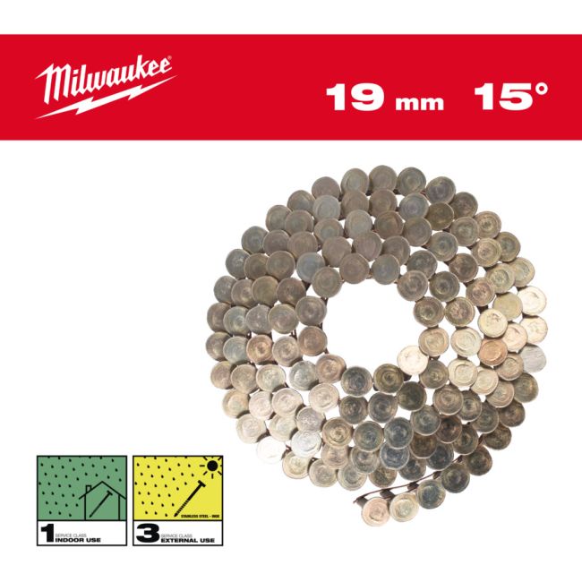 Цвяхи в котушці MILWAUKEE, з круглою головкою, 15 /3.05 x 19мм / RS (2880шт) (4932499310)