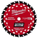 Диск пиляьний по деревині з цвяхами Nitrus MILWAUKEE, діаметр 190х30х1,6мм, 24 зуб. (4932499376)