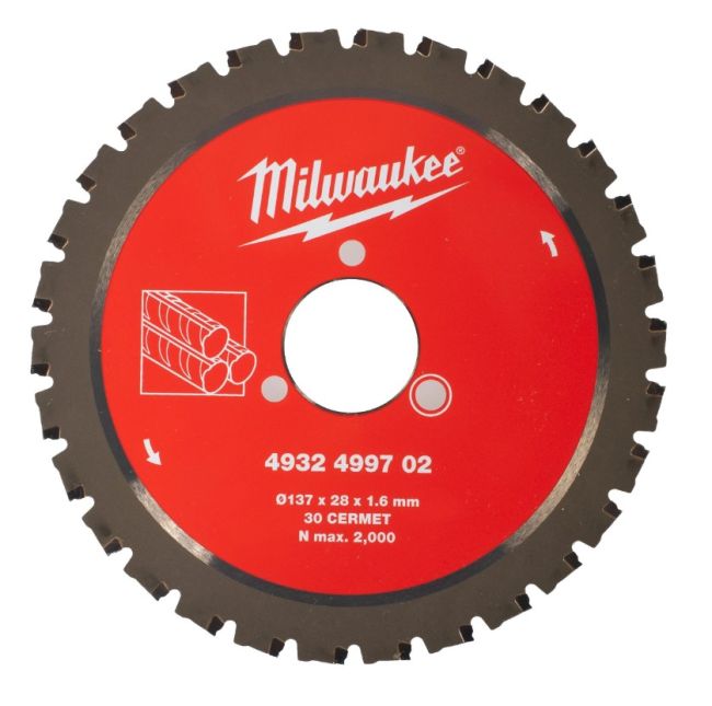 Диск пиляльний по металу MILWAUKEE для різака арматури діаметр 137x28x1,6мм, 30зуб (4932499702)