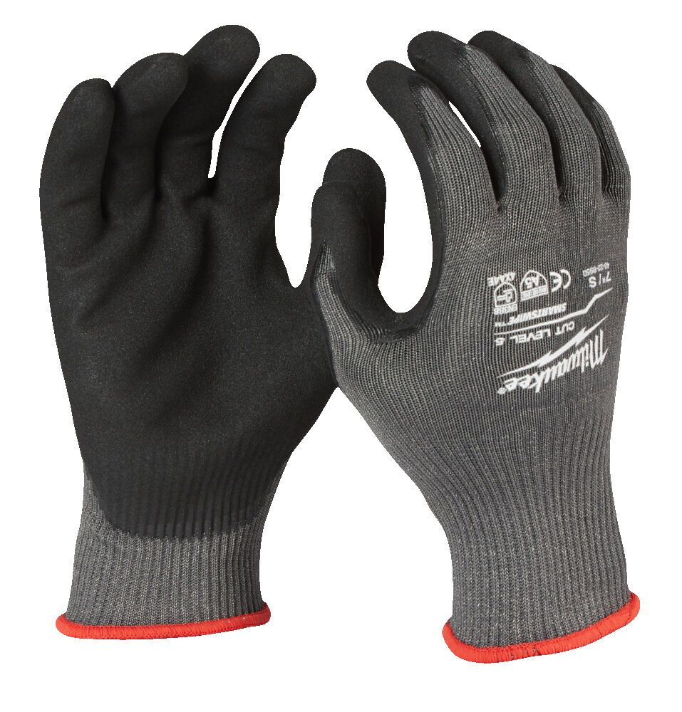 Рукавиці робочі MILWAUKEE, з опором порізам 5/Е, розмір 10/XL, (12 пар) (4932501279)