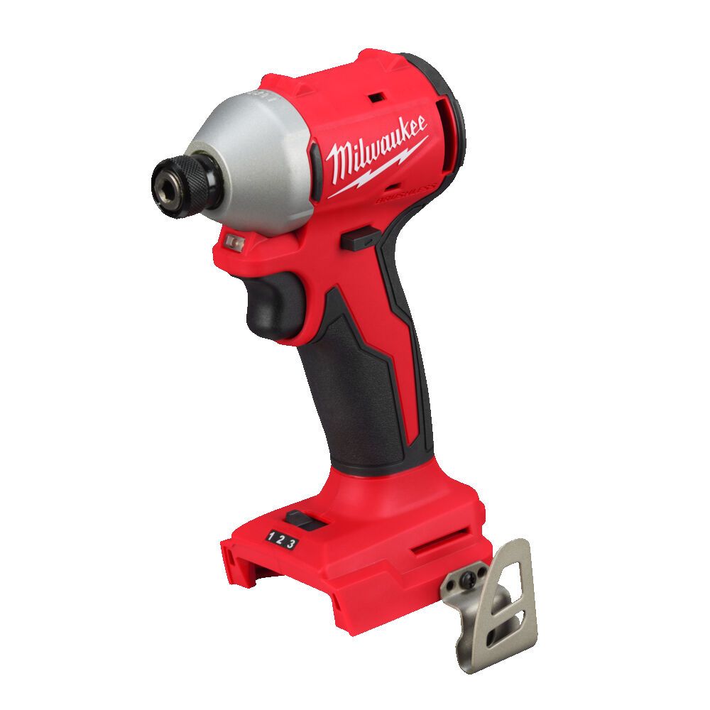 Шуруповерт ударний акумуляторний безщітковий 1/4" HEX MILWAUKEE, M18 BLIDR-0, 190Нм (каркас, кліпса для ременя, картонне пакуван (4933000199)