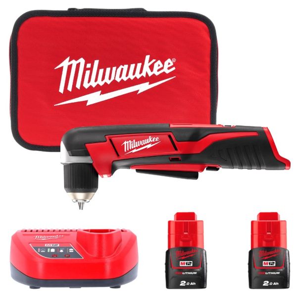 Дриль кутовий акумуляторний MILWAUKEE, C12 RAD-202В, 12Нм (зарядний пристрій С12 С, 2 акумулятор М12 В2 2Аг) (4933441215)