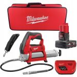 Шприц для змащування акумуляторний MILWAUKEE, M12 GG-401B (зарядний пристрій, 1 акумулятор М12 В4 4Ач, алюмінієва туба, сумка) (4933441675)