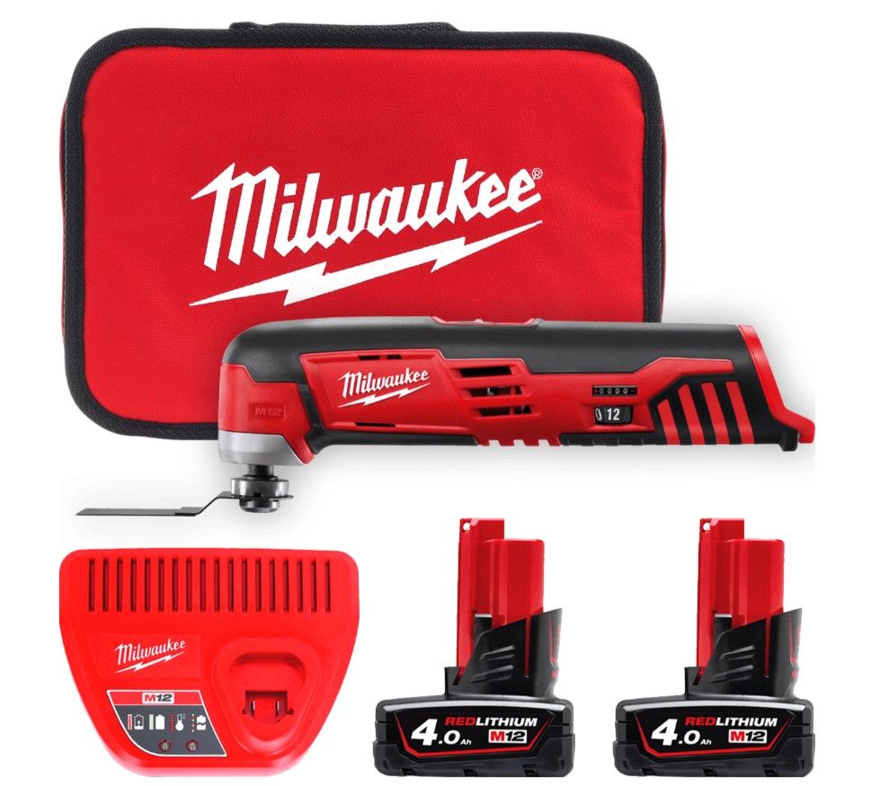 Інструмент багатофунціональний акумуляторний MILWAUKEE, C12 MT-402B (зарядний пристрій С12 С, 2 акумулятори М12 В4 4Ач,  ключ, п (4933441705)