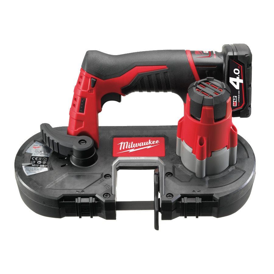 Пила стрічкова акумуляторна MILWAUKEE, M12 BS-402C (зарядний пристрій С12 С, 2 акумулятори М12 В4 4Ач, полотно, кейс) (4933441805)