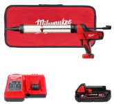 Пістолет для герметиків акумуляторний MILWAUKEE, C18 PCG/600T-201B, 600мл  (зарядний пристрій М12-18 С, 1 акумулятор М18 В 2Аг, (4933441808)