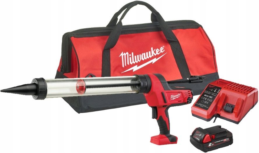 Пістолет для герметиків акумуляторний MILWAUKEE, C18 PCG/600T-201B, 600мл  (зарядний пристрій М12-18 С, 1 акумулятор М18 В 2Аг, (4933441808)