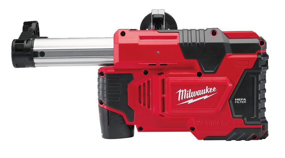 Система видалення пилу для перфораторів акумуляторна MILWAUKEE, M12 DE-201X (зарядний пристрій С12 С, 1 акумулятор М12 В2 2Аг, H (4933443003)