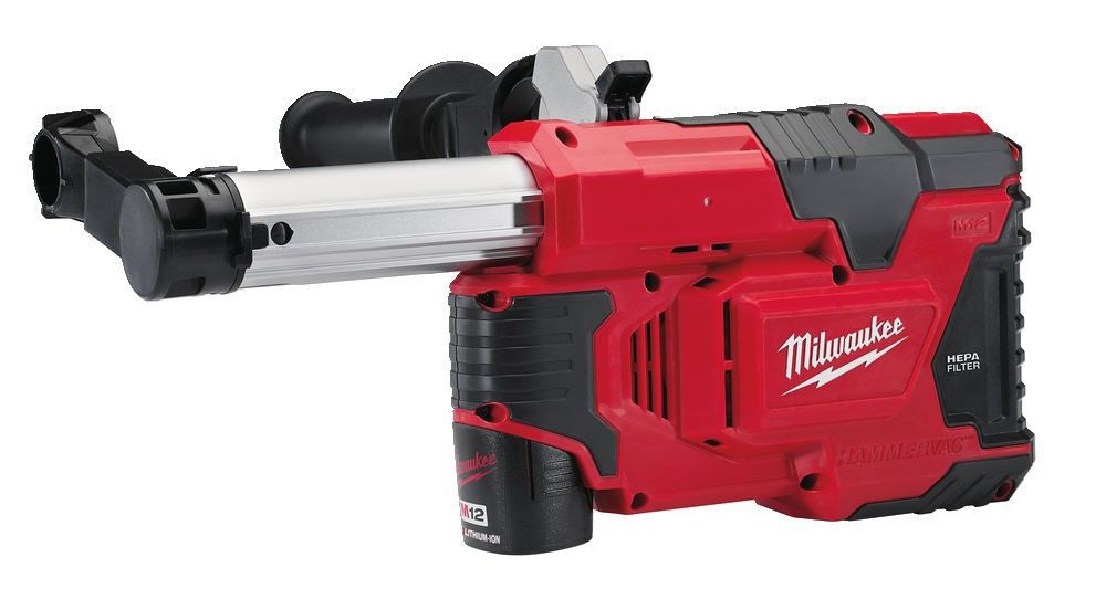 Система видалення пилу для перфораторів акумуляторна MILWAUKEE, M12 DE-201X (зарядний пристрій С12 С, 1 акумулятор М12 В2 2Аг, H (4933443003)