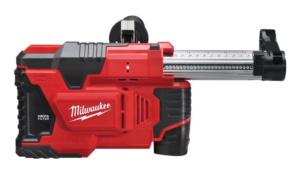 Система видалення пилу для перфораторів акумуляторна MILWAUKEE, M12 DE-201X (зарядний пристрій С12 С, 1 акумулятор М12 В2 2Аг, H (4933443003)