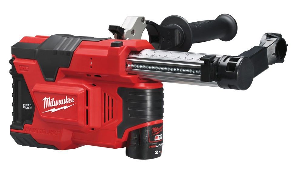 Система видалення пилу для перфораторів акумуляторна MILWAUKEE, M12 DE-201X (зарядний пристрій С12 С, 1 акумулятор М12 В2 2Аг, H (4933443003)