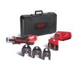 Обтискач гідравлічний акумуляторний для труб MILWAUKEE M12 HPT-202C U-SET (зарядний пристрій С12 С, 2 акумулятори М12 В2 2Аг, ак (4933443110)