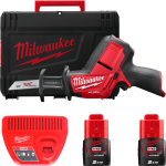 Пила шабельна акумуляторна безщіткова MILWAUKEE, M12 CHZ-202C (зарядний пристрій С12 С, 2 акумулятори М12 В2 2Аг, полотно, кейс) (4933447738)