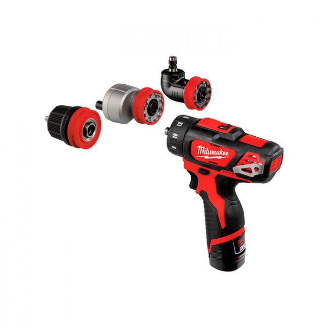 Дриль-шуруповерт акумуляторний MILWAUKEE, M12 BDDXKIT-202C, 32Нм (зарядний пристрій С12 С, 2 акумулятори М12 В2 2Аг, 3 насадки, (4933447836)