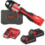 Обтискач гідравлійчний акумуляторний для труб MILWAUKEE, M18 BLHPT-202C (зарядний пристрій M12-18 C, 2 акумулятори М18 В2 2Аг, к (4933451132)