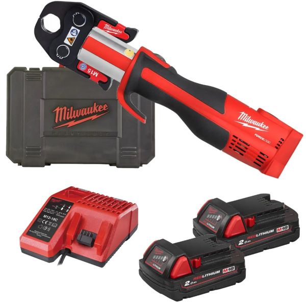 Обтискач гідравлійчний акумуляторний для труб MILWAUKEE, M18 BLHPT-202C (зарядний пристрій M12-18 C, 2 акумулятори М18 В2 2Аг, к (4933451132)