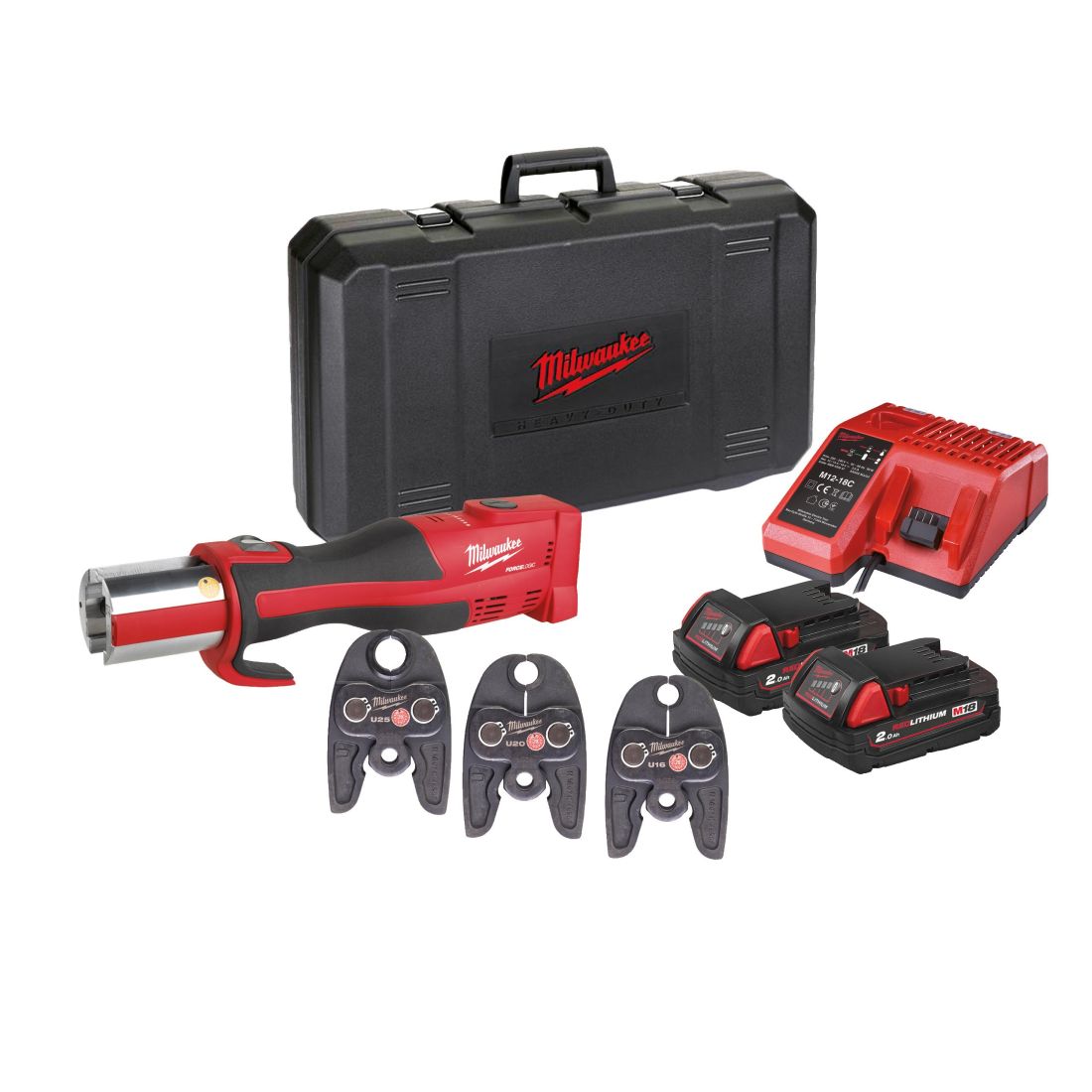 Обтискач гідравлічний акумуляторний для труб MILWAUKEE, M18 BLHPT-202C U-SET (зарядний пристрій М12-18 С, 2 акумулятори М18 В2 2 (4933451136)