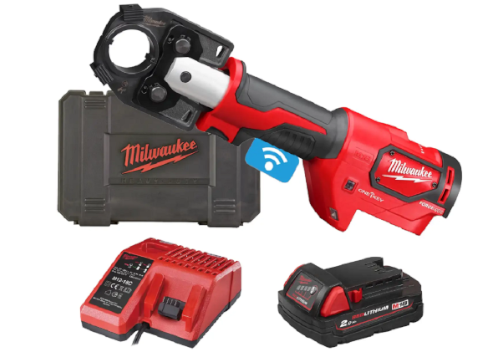 Обтискач гідравлійчний акумуляторний для кабелів MILWAUKEE, M18 HCCT-201C, 53кН (зарядний.пристрій M12-18 FC, 1 акумумулятор М18 (4933451194)