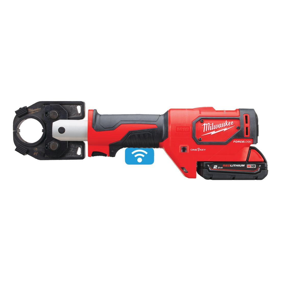 Обтискач гідравлійчний акумуляторний для кабелів MILWAUKEE, M18 HCCT-201C, 53кН (зарядний.пристрій M12-18 FC, 1 акумумулятор М18 (4933451194)
