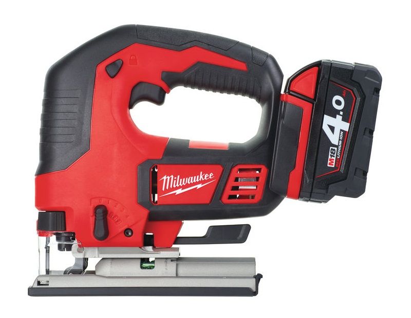 Лобзик акумуляторний MILWAUKEE, M18 BJS-402С (зарядний пристрій М12-18 С, 2 акумулятори М18 В4 4 Аг, аксесуари, кейс) (4933451389)