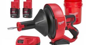 Машина прочистна акумуляторна MILWAUKEE, M12 BDC6-202C, трос 6м (зарядний пристрій С12 С , 2 акумулятори М12 В2 2Аг, відро, карт (4933451635)