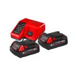 Енергокомплект Li-Ion MILWAUKEE, M18 NRG-202 (зарядний пристрій М12-18С, 2 акумулятори М18 В2 2 Аг, картонне пакування) (4933459213)