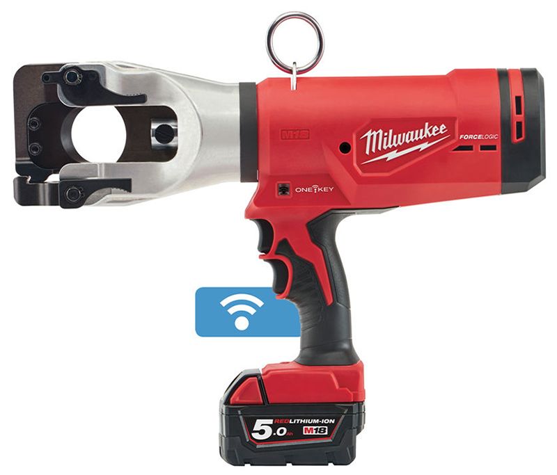 Кабелеріз гідравлічний акумуляторний MILWAUKEE, M18 HCC45-522C (зарядний пристрій M12-18 FC, 1 акумулятор М18 В2 2Аг, 1 акумулят (4933459266)