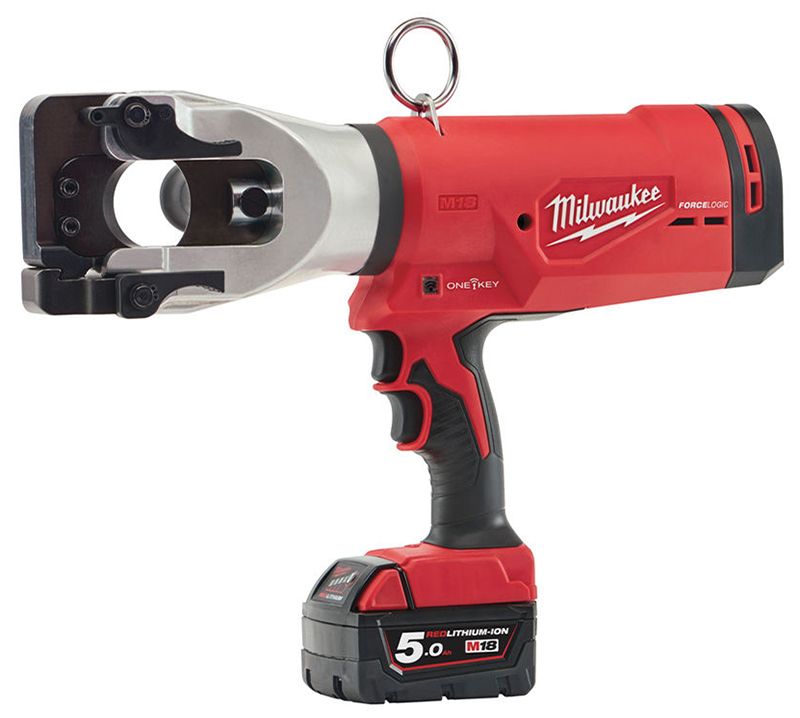 Кабелеріз гідравлічний акумуляторний MILWAUKEE, M18 HCC45-522C (зарядний пристрій M12-18 FC, 1 акумулятор М18 В2 2Аг, 1 акумулят (4933459266)