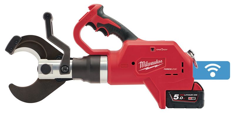 Кабелеріз гідравлічний підземний акумуляторний MILWAUKEE, M18 HCC75-502C (зарядний пристрій M12-18 FC, 2 акумулятори М18 В5 5Аг, (4933459269)