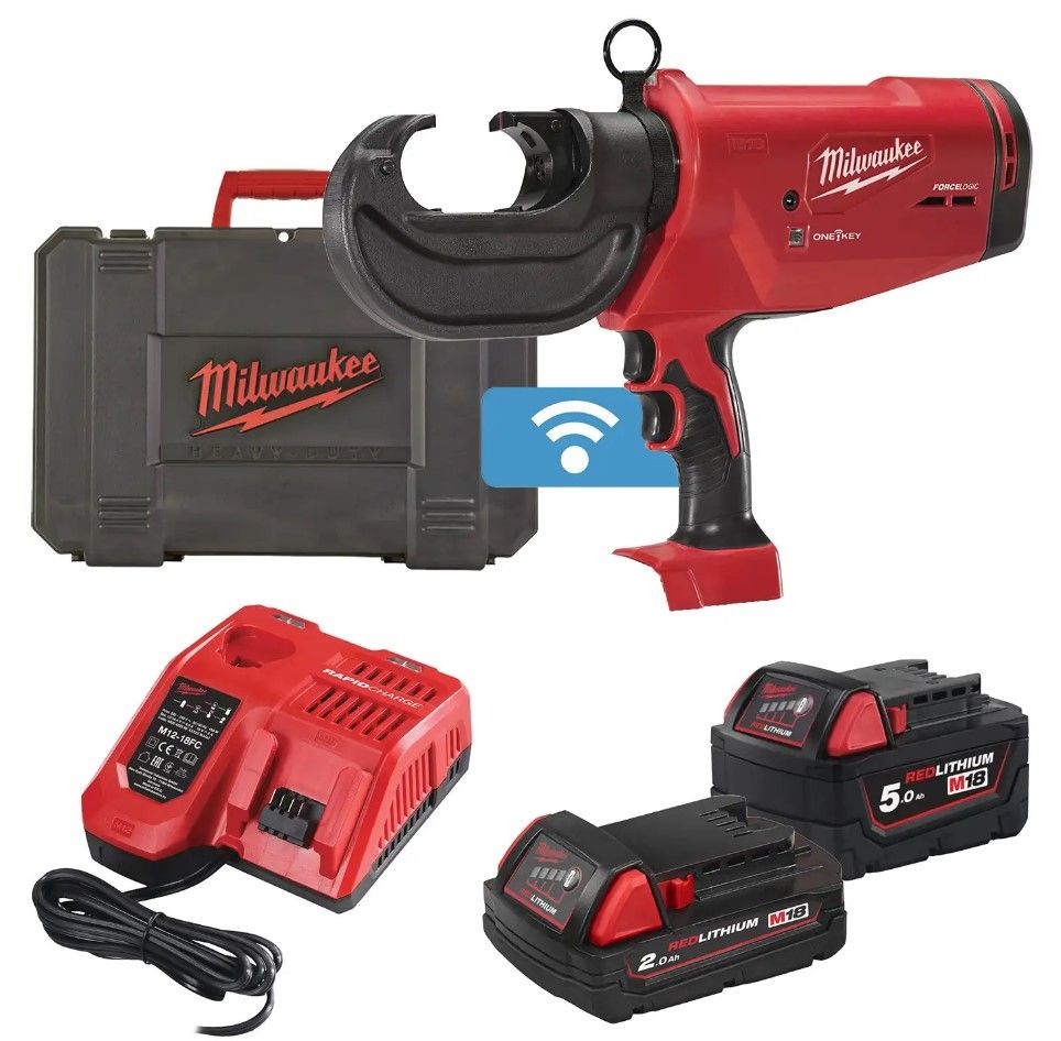 Обтискач гідравлічний акумуляторний для кабелів MILWAUKEE, M18 HCCT109/42-522C (зарядний пристрій М12-18 FС, 1 акумулятор М18 В2 (4933459273)