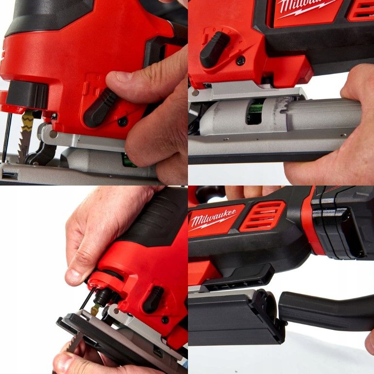 Лобзик акумуляторний MILWAUKEE, M18 BJS-0X (каркас. полотно, адаптер, кожух, насадка, накладка підошви, HDкейс) (4933459573)