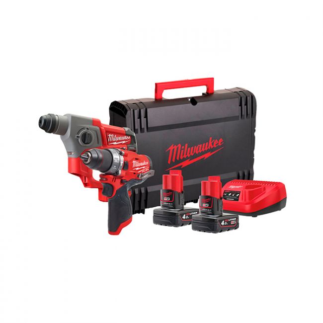 Набір інструмента акумуляторного MILWAUKEE, M12 FPP2B-402X (FPD, CH, + заряд.пристрій, 2 акум.Х 4Аг, (4933459812)