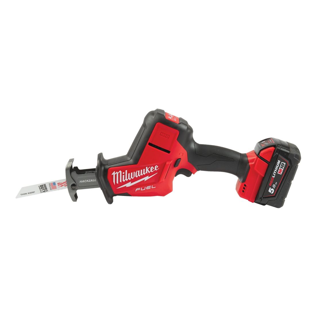 Пила шабельна акумуляторна MILWAUKEE, M18 FHZ-502X (зарядий пристрій M12-18 FC, 2 акумулятори М18 В5 5Аг, полотно, HDкейс) (4933459885)