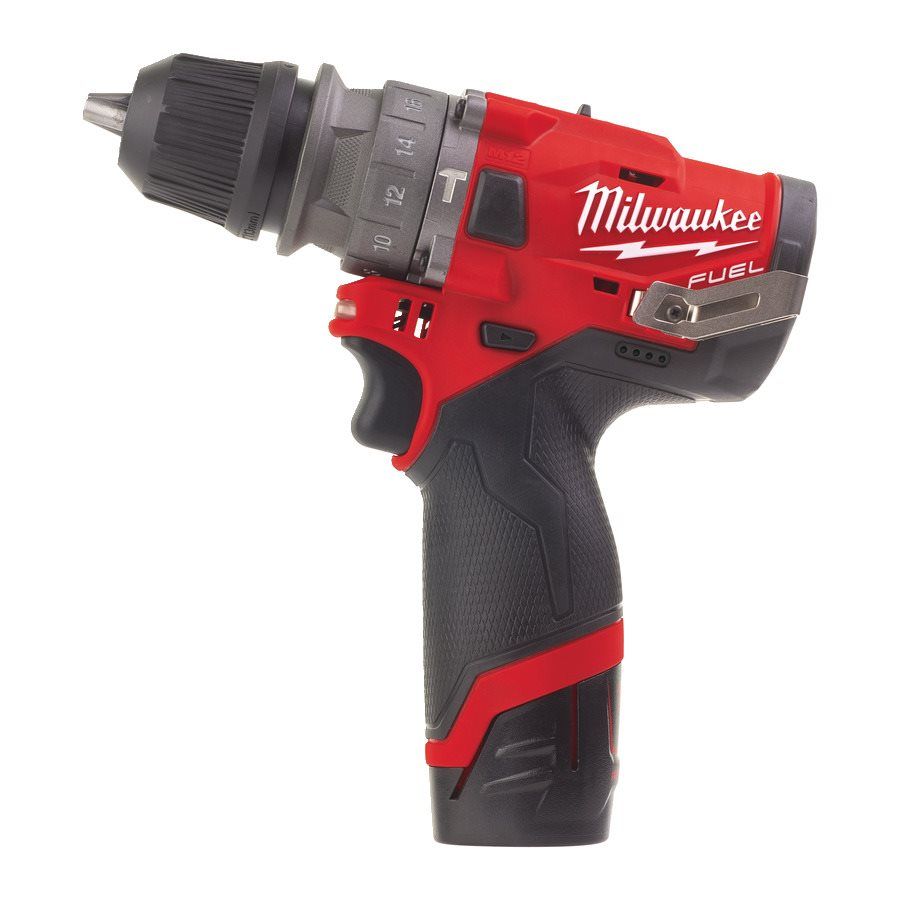 Дриль-шурупокрут з ударом акумуляторний безщітковий MILWAUKEE, M12 FPDX-202X, 37Нм (зарядний пристрій С12 С, 2 акумулятори М12 В (4933464136)