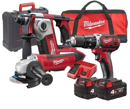Набір інструментів акумуляторних MILWAUKEE, M18 BPP3A-402B - KIT COMPOSTO DA: (зарядний пристрій M12-18FC, 2 акумулятори M18 B4 (4933464140)