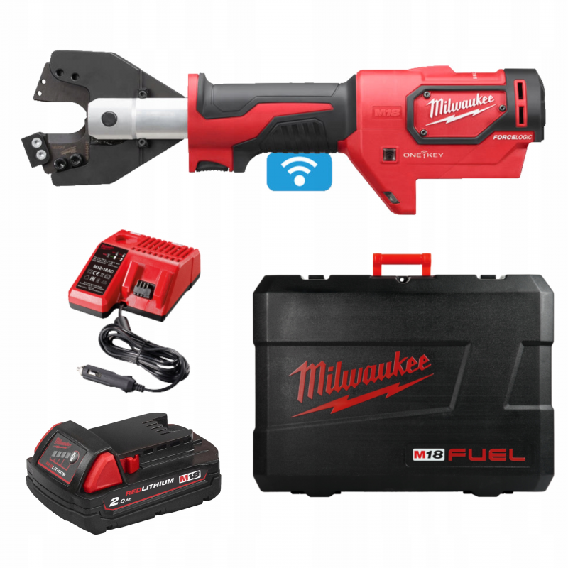 Кабелеріз гідравлічний акумуляторний MILWAUKEE, M18 ONEHCC-201C ACSR (зарядний пристрій М12-18 С, 1 акумулятор М18 В2 2Аг, кліщі (4933464304)