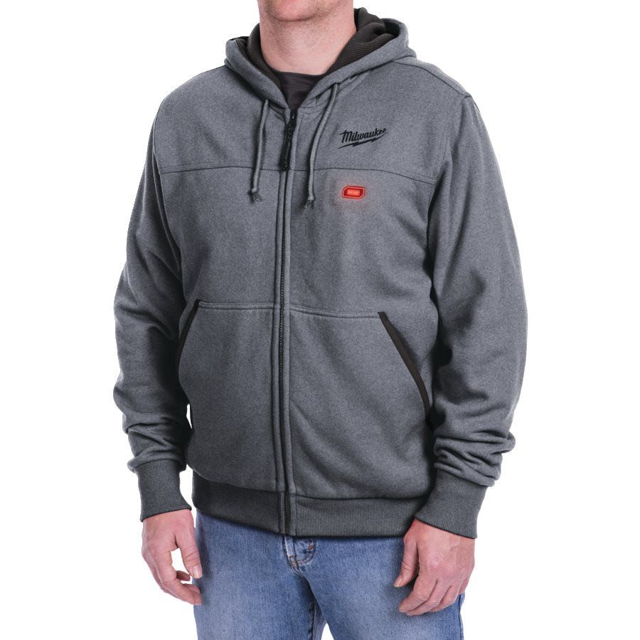 Куртка (толстовка) з електропідігрівом акумуляторна MILWAUKEE, M12 HH GREY3-0 (XXL), сіра (4933464356)