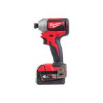 Шуруповерт ударний акумуляторний безщітковий 1/4" HEX MILWAUKEE, M18 CBLID-0, 180Нм (каркас, кліпса для ременя, картонне пакуван (4933464476)