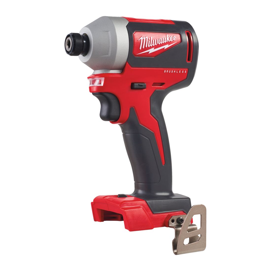 Шуруповерт ударний акумуляторний безщітковий 1/4" HEX MILWAUKEE, M18 BLID2-0X, 180Нм (каркас, кліпса для ременя, HDкейс) (4933464519)