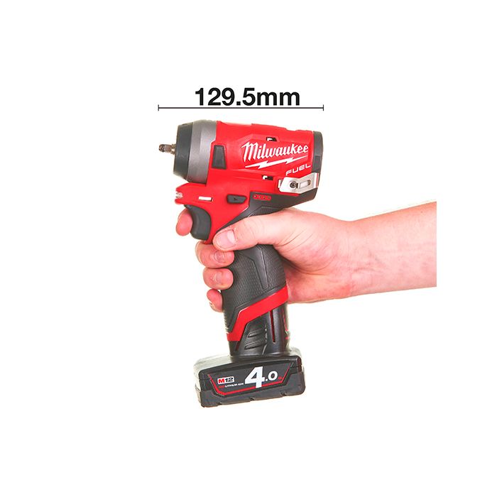 Гайковерт акумуляторний безщітковий 1/4'' MILWAUKEE, M12 FIW14-0, 136Нм, з кільцем (каркас, кліпса для ременя, картонне пакуванн (4933464611)